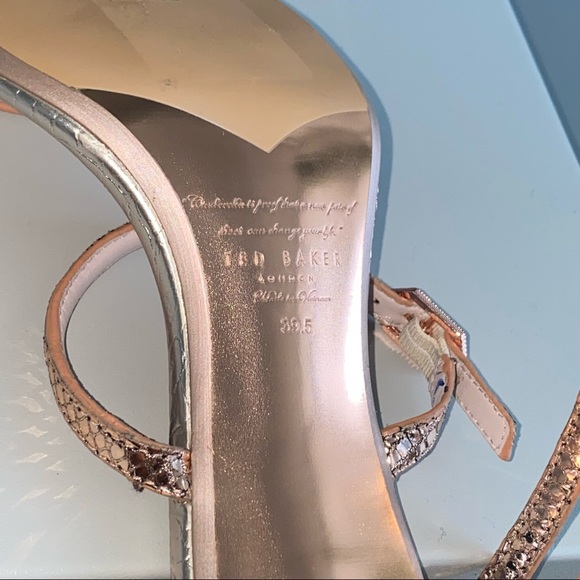 TED BAKER LONDON Leather Sandals, US 9 (EUR 39.5), Rose Gold, NEW with Tag, $199 - Picture 4 of 4